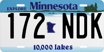 MN license plate 172NDK