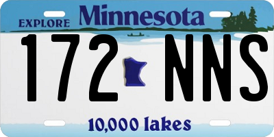 MN license plate 172NNS