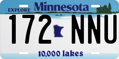 MN license plate 172NNU