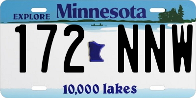 MN license plate 172NNW