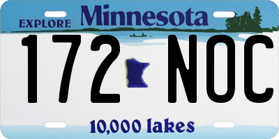MN license plate 172NOC