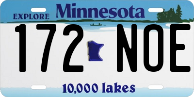 MN license plate 172NOE