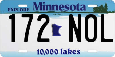 MN license plate 172NOL