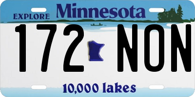 MN license plate 172NON