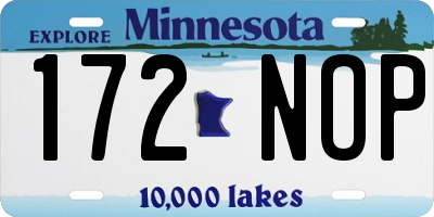 MN license plate 172NOP
