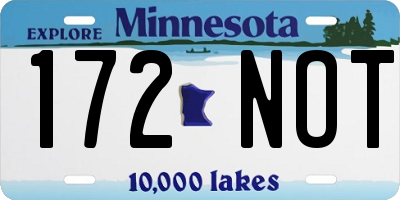 MN license plate 172NOT