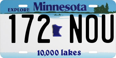 MN license plate 172NOU