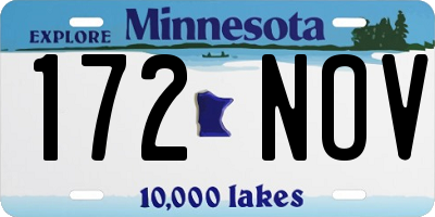 MN license plate 172NOV