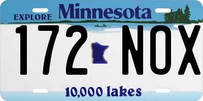 MN license plate 172NOX