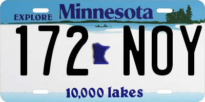 MN license plate 172NOY