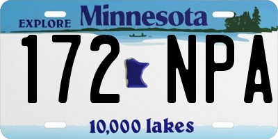 MN license plate 172NPA