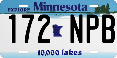 MN license plate 172NPB
