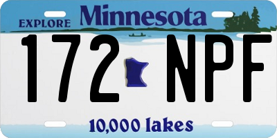 MN license plate 172NPF