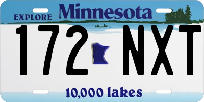 MN license plate 172NXT
