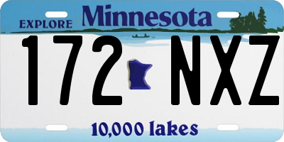 MN license plate 172NXZ