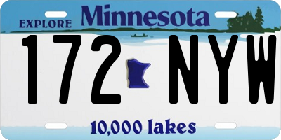MN license plate 172NYW
