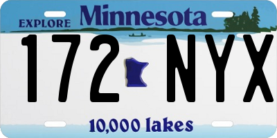 MN license plate 172NYX