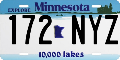 MN license plate 172NYZ