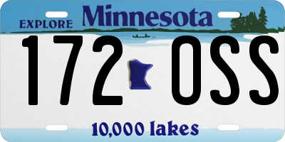 MN license plate 172OSS