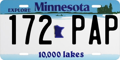MN license plate 172PAP