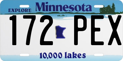 MN license plate 172PEX