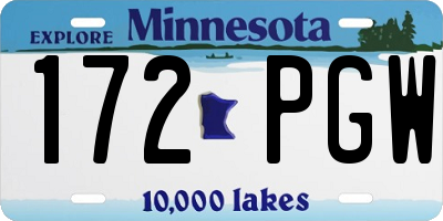 MN license plate 172PGW