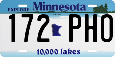 MN license plate 172PHO
