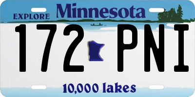MN license plate 172PNI