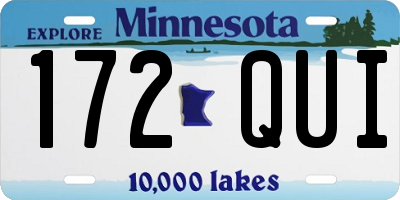 MN license plate 172QUI
