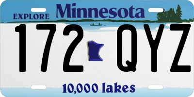 MN license plate 172QYZ