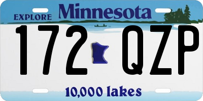 MN license plate 172QZP