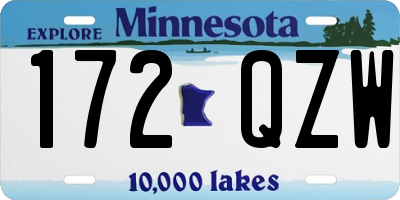 MN license plate 172QZW