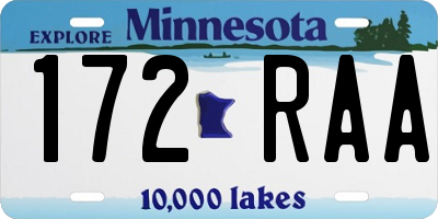 MN license plate 172RAA