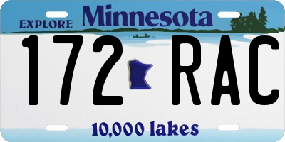 MN license plate 172RAC