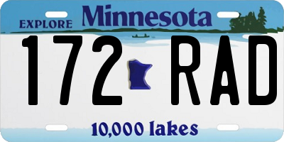 MN license plate 172RAD