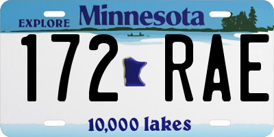 MN license plate 172RAE