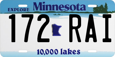 MN license plate 172RAI