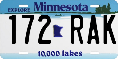 MN license plate 172RAK