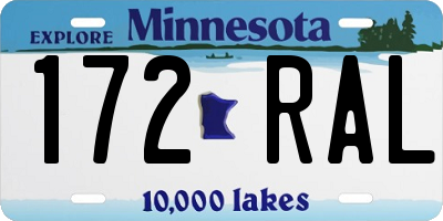 MN license plate 172RAL