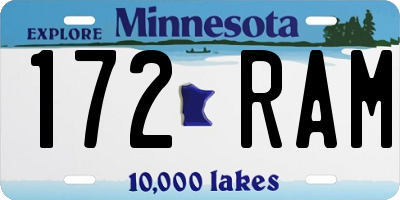 MN license plate 172RAM