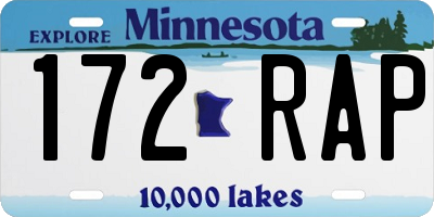 MN license plate 172RAP