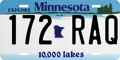 MN license plate 172RAQ