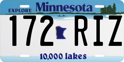 MN license plate 172RIZ