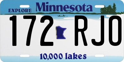 MN license plate 172RJO
