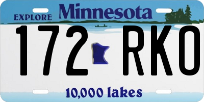 MN license plate 172RKO