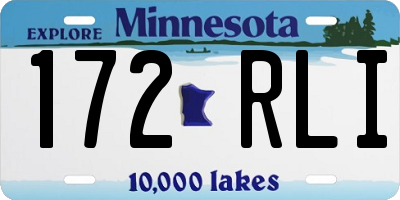 MN license plate 172RLI
