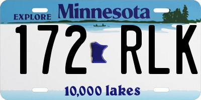 MN license plate 172RLK
