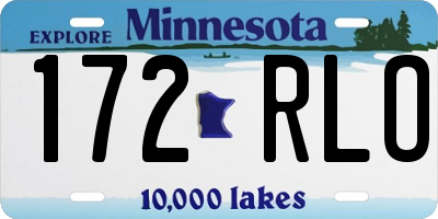MN license plate 172RLO