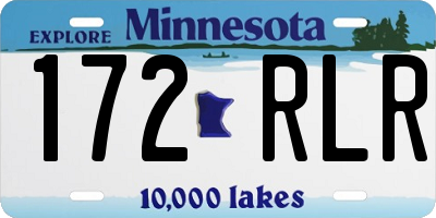 MN license plate 172RLR