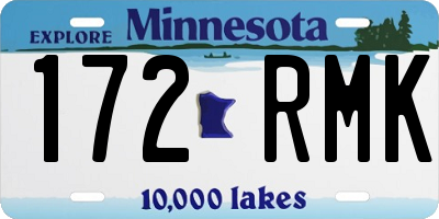 MN license plate 172RMK